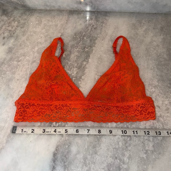 Victoria's Secret Orange Lace Triangle Bralette Women's Large - Picture 2 of 6